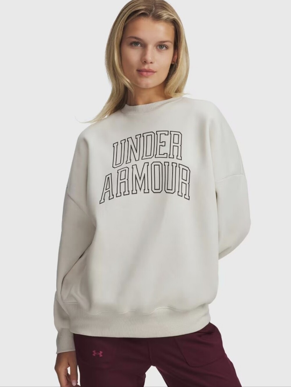 Under Armour Women's Rival Fleece Oversized Varsity Sweatshirt New With Tags